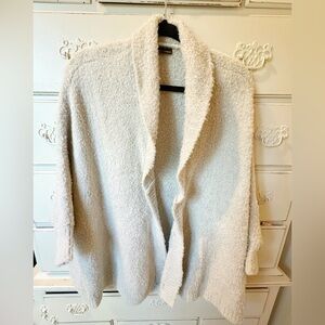Coco + Carmen Soft Grey Fuzzy Knit Cardigan
